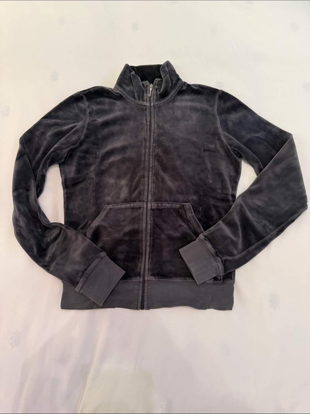 Juicy Couture Black Velour Full-Zip Jacket